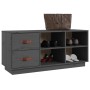 Banco zapatero madera maciza de pino gris 100x34x45 cm de vidaXL, Zapateros y organizadores de calzado - Ref: Foro24-820179, ...