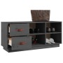 Banco zapatero madera maciza de pino gris 100x34x45 cm de vidaXL, Zapateros y organizadores de calzado - Ref: Foro24-820179, ...