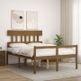 Elderly bed with honey brown wooden headboard 140x190 cm by vidaXL, Beds and slatted bases - Ref: Foro24-3195399, Price: 151,...