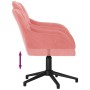 Silla de oficina giratoria de terciopelo rosa de vidaXL, Sillas de oficina - Ref: Foro24-344860, Precio: 92,09 €, Descuento: %