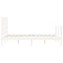 White solid wood bed frame with headboard 120x200 cm by vidaXL, Beds and slatted bases - Ref: Foro24-3193917, Price: 121,69 €...