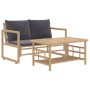 2-piece bamboo garden furniture set with dark gray cushions by vidaXL, Garden sets - Ref: Foro24-319266, Price: 215,16 €, Dis...