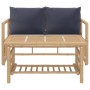 2-piece bamboo garden furniture set with dark gray cushions by vidaXL, Garden sets - Ref: Foro24-319266, Price: 215,16 €, Dis...