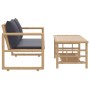 2-piece bamboo garden furniture set with dark gray cushions by vidaXL, Garden sets - Ref: Foro24-319266, Price: 215,16 €, Dis...