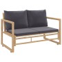 2-piece bamboo garden furniture set with dark gray cushions by vidaXL, Garden sets - Ref: Foro24-319266, Price: 215,16 €, Dis...