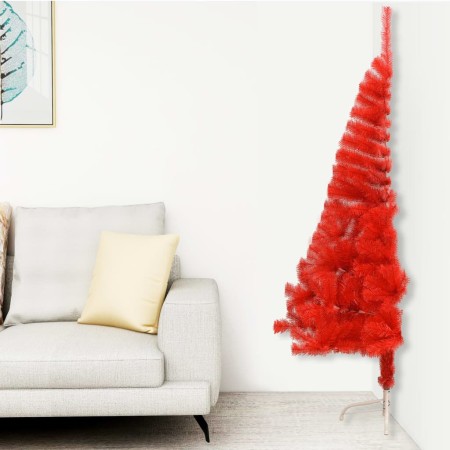 Medio árbol de Navidad artificial con soporte PVC rojo 120 cm de vidaXL, Arboles de navidad - Ref: Foro24-344685, Precio: 16,...