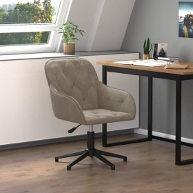 Light Gray Velvet Swivel Office Chair by vidaXL, Office chairs - Ref: Foro24-344856, Price: 95,41 €, Discount: %