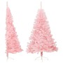 Half artificial Christmas tree with pink PVC support 180 cm by vidaXL, Christmas trees - Ref: Foro24-344672, Price: 32,02 €, ...