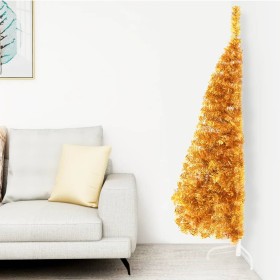 Half artificial Christmas tree with golden PVC support 120 cm by vidaXL, Christmas trees - Ref: Foro24-344690, Price: 16,21 €...