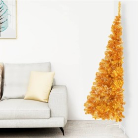 Half artificial Christmas tree with golden PVC support 180 cm by vidaXL, Christmas trees - Ref: Foro24-344692, Price: 24,99 €...