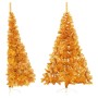 Half artificial Christmas tree with golden PVC support 180 cm by vidaXL, Christmas trees - Ref: Foro24-344692, Price: 24,21 €...