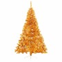 Half artificial Christmas tree with golden PVC support 180 cm by vidaXL, Christmas trees - Ref: Foro24-344692, Price: 24,21 €...