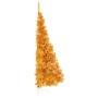 Half artificial Christmas tree with golden PVC support 180 cm by vidaXL, Christmas trees - Ref: Foro24-344692, Price: 24,21 €...