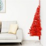 Medio árbol de Navidad artificial con soporte PVC rojo 240 cm de vidaXL, Arboles de navidad - Ref: Foro24-344689, Precio: 37,...