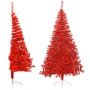 Half artificial Christmas tree with red PVC support 240 cm by vidaXL, Christmas trees - Ref: Foro24-344689, Price: 37,75 €, D...