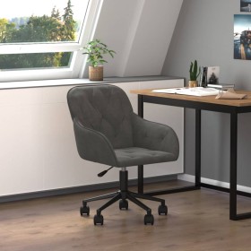 Silla de oficina giratoria de terciopelo gris oscuro de vidaXL, Sillas de oficina - Ref: Foro24-344868, Precio: 87,99 €, Desc...