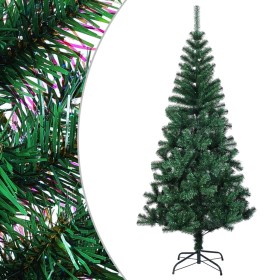 Árbol de Navidad artificial puntas iridiscentes PVC verde 150cm