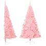 Medio árbol de Navidad artificial con soporte PVC rosa 210 cm de vidaXL, Arboles de navidad - Ref: Foro24-344673, Precio: 34,...