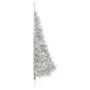 Medio árbol de Navidad artificial y soporte PVC plateado 240 cm de vidaXL, Arboles de navidad - Ref: Foro24-344699, Precio: 3...