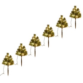 Christmas trees for paths 6 pcs PVC 45 LED warm white by vidaXL, Christmas trees - Ref: Foro24-344658, Price: 34,04 €, Discou...