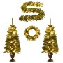 Artificial Christmas Trees 2pcs wreath, garland and LED by vidaXL, Christmas trees - Ref: Foro24-344648, Price: 66,49 €, Disc...