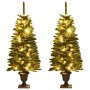 Artificial Christmas Trees 2pcs wreath, garland and LED by vidaXL, Christmas trees - Ref: Foro24-344648, Price: 66,49 €, Disc...