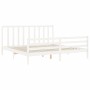 White solid wood bed frame with headboard 200x200 cm by vidaXL, Beds and slatted bases - Ref: Foro24-3193812, Price: 151,76 €...