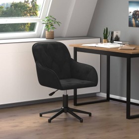 Black velvet swivel office chair by vidaXL, Office chairs - Ref: Foro24-344862, Price: 91,71 €, Discount: %