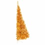 Medio árbol de Navidad artificial con soporte PVC dorado 210 cm de vidaXL, Arboles de navidad - Ref: Foro24-344693, Precio: 3...