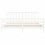 White solid wood bed frame with headboard 200x200 cm by vidaXL, Beds and slatted bases - Ref: Foro24-3193812, Price: 151,76 €...