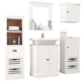 White solid wood 5-piece bathroom furniture set by vidaXL, Bathroom furniture - Ref: Foro24-338553, Price: 424,09 €, Discount: %