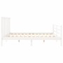 White solid wood bed frame with headboard 200x200 cm by vidaXL, Beds and slatted bases - Ref: Foro24-3193812, Price: 151,76 €...