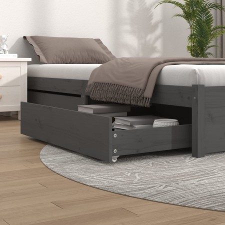 Bed drawers 2 units solid gray pine wood by vidaXL, Beds and accessories - Ref: Foro24-814976, Price: 119,12 €, Discount: %