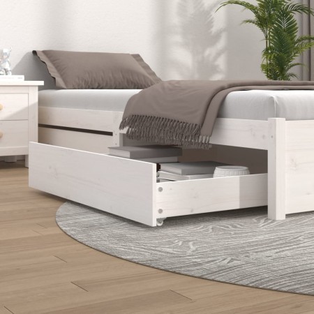 Cajones de cama 2 unidades madera maciza de pino blanco de vidaXL, Camas y accesorios - Ref: Foro24-814985, Precio: 105,88 €,...