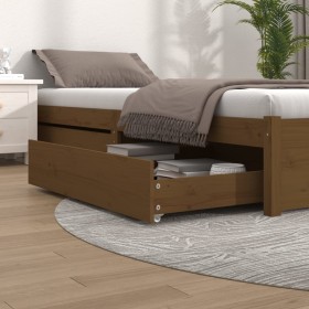 Cajones de cama 2 unidades madera maciza de pino marrón miel de vidaXL, Camas y accesorios - Ref: Foro24-814987, Precio: 107,...