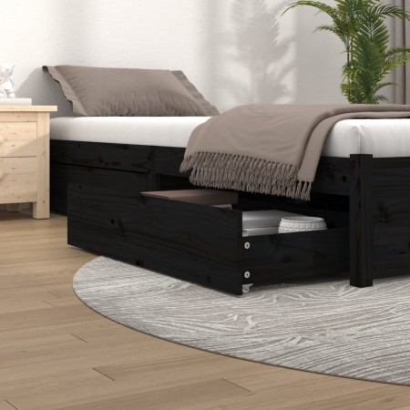 Cajones de cama 4 unidades madera maciza de pino negro de vidaXL, Camas y accesorios - Ref: Foro24-815003, Precio: 97,85 €, D...