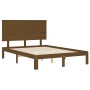 Estructura cama y cabecero madera maciza marrón miel 140x200 cm de vidaXL, Camas y somieres - Ref: Foro24-3193664, Precio: 15...