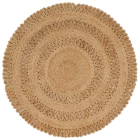 Handgewebter Vorleger rund Jute 120 cm von vidaXL, Teppiche - Ref: Foro24-344950, Preis: 58,93 €, Rabatt: %