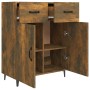 Aparador de madera de ingeniería roble ahumado 69,5x34x90 cm de vidaXL, Aparadores - Ref: Foro24-817360, Precio: 75,99 €, Des...