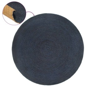 Navy blue and natural jute reversible braided rug 120 cm by vidaXL, Rugs - Ref: Foro24-344978, Price: 40,99 €, Discount: %