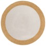 Braided round white and natural 90 cm jute and cotton rug by vidaXL, Rugs - Ref: Foro24-344973, Price: 23,26 €, Discount: %