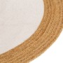 Braided round white and natural 90 cm jute and cotton rug by vidaXL, Rugs - Ref: Foro24-344973, Price: 23,99 €, Discount: %