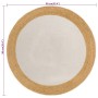 Braided round white and natural 90 cm jute and cotton rug by vidaXL, Rugs - Ref: Foro24-344973, Price: 23,26 €, Discount: %