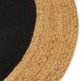 Braided round black and natural jute and cotton rug 150 cm by vidaXL, Rugs - Ref: Foro24-344971, Price: 56,40 €, Discount: %