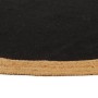 Black and natural round jute and cotton braided rug 120 cm by vidaXL, Rugs - Ref: Foro24-344970, Price: 39,55 €, Discount: %