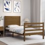 Estructura cama con cabecero madera maciza marrón miel 90x200cm de vidaXL, Camas y somieres - Ref: Foro24-3195014, Precio: 11...