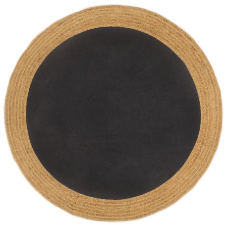 Black and natural round jute and cotton braided rug 90 cm by vidaXL, Rugs - Ref: Foro24-344969, Price: 26,84 €, Discount: %