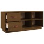 Banco zapatero madera maciza de pino marrón miel 100x34x45 cm de vidaXL, Zapateros y organizadores de calzado - Ref: Foro24-8...