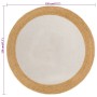 White and natural round jute and cotton braided rug 120cm by vidaXL, Rugs - Ref: Foro24-344974, Price: 36,20 €, Discount: %