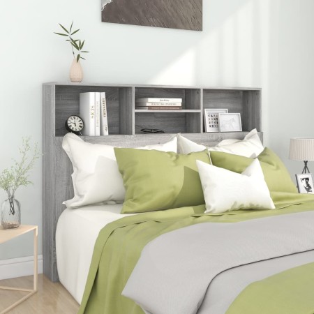 Mueble cabecero gris Sonoma 140x19x103,5 cm de vidaXL, Cabeceros y pies de cama - Ref: Foro24-817250, Precio: 62,47 €, Descue...